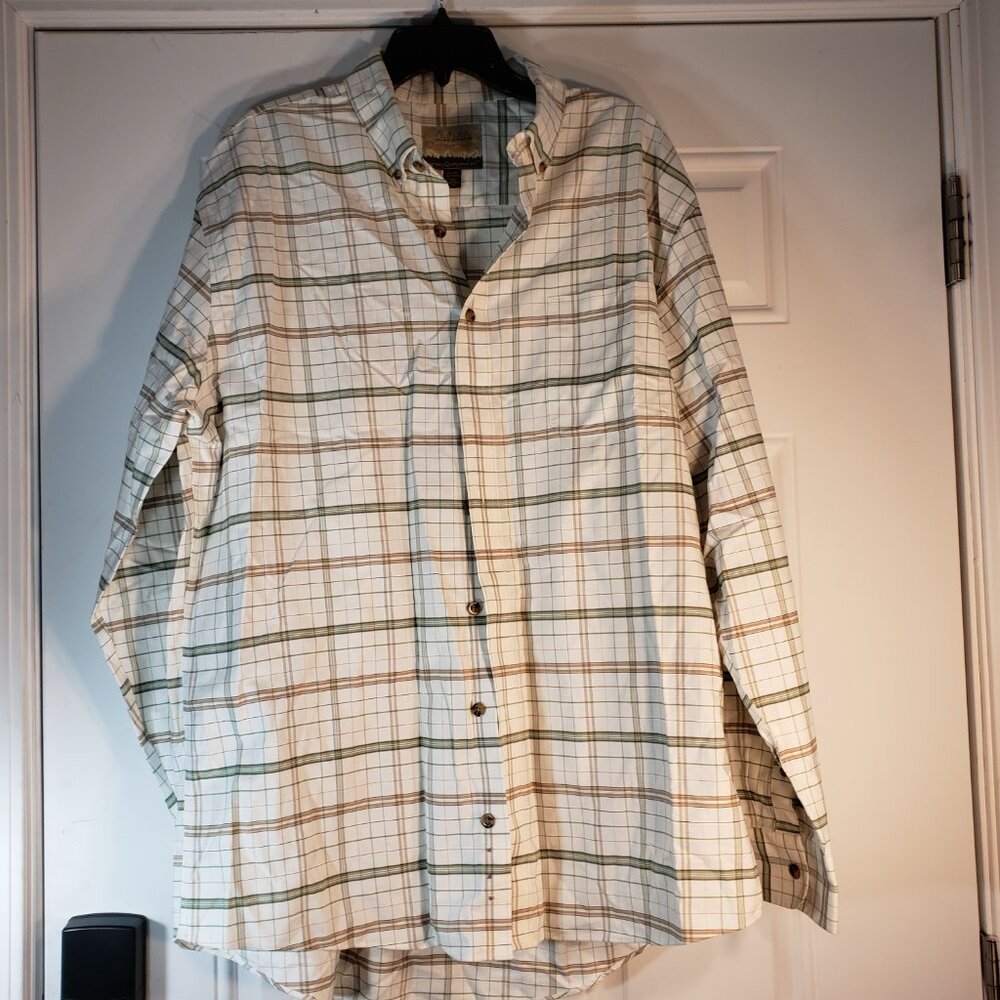 CABELAS OUTFITTER SERIES MULTICOLOR LONGSLEEVE SHIRT SIZE XL TALL 100% COTTON